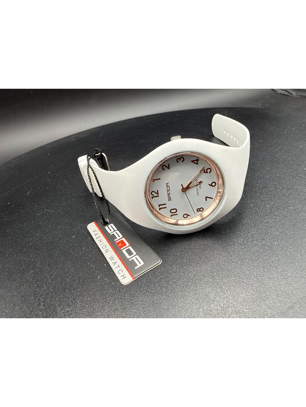 SANDA White Fashion Wristwatch with Stainless Steel Back and Water Resistance